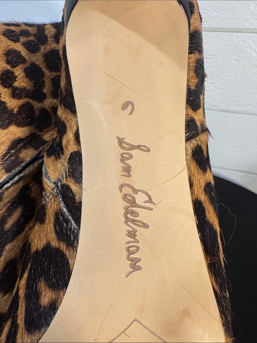 Sam Edelman Leopard Print Pointed-Toe Ankle Boots - Women's 6 - Picture 4 of 5
